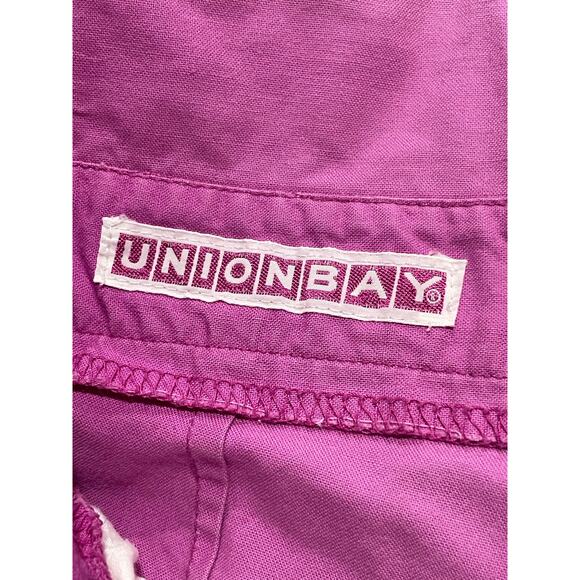 VTG Unionbay Barrel Leg Pants Button 100% Cotton Womens Sz 9 Pink *Discoloration - Picture 2 of 16